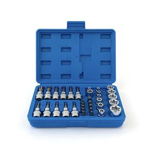Kit d'outils professionnel OEM en acier au carbone, 46 embouts de tournevis à cliquet hexagonaux, avec mallette souple pour réparation automobile - Product Image 4