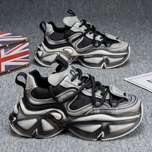 Scarpe da Uomo Vintage Rosse Autunno Inverno 2025, Sneakers con Suola Spessa Traspirante, Versatili e Alla Moda, <span class=keywords><strong>Calzature</strong></span> Sportive Casual - Product Image 3