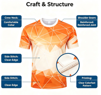 T-shirt d'entraînement pour homme en polyester 180 g/m² imprimé par transfert thermique, anti-plis, séchage rapide, respirant, à rayures, pour tenue d'équipe de gym