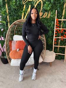 Conjunto de Ropa Deportiva de Dos Piezas con Logotipo Personalizado, Camiseta de Manga Larga y Leggings para Gimnasio y Jogging, Conjuntos de Dos Piezas para Mujer - Product Image 6