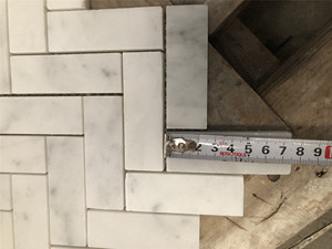 Union siècle mosaïque pierre marbre de carrare mixte laiton <span class=keywords><strong>chevron</strong></span> chevrons mosaïque or blanc cuisine dosseret mur mosaïque <span class=keywords><strong>carrelage</strong></span> - Product Image 6
