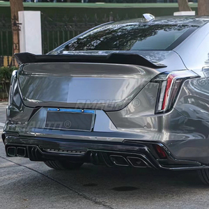 สปอยเลอร์สำหรับ Cadillac CT4 ปี 2020-2023 รุ่น V สไตล์ ABS พลาสติกสีดำเงา พร้อมฝาครอบคาร์บอนไฟเบอร์สำหรับฝากระโปรงท้าย ชุดแต่ง - Product Image 5