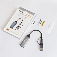 Tarjeta Capturadora de Video USB 2.0 USB 3.0 4K 30Hz HDTV con Salida Tipo C Gris para MacBook PC Juegos Grabación de DVD Cámara Audio Video