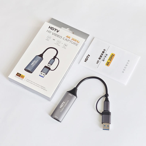 Carte de capture vidéo 4K HDTV USB 2.0 USB 3.0 avec sortie Type C, grise, pour MacBook, PC, jeux, enregistrement DVD, caméra, boîtier audio-vidéo - Product Image 3