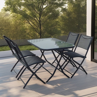 Uplion Ensemble de meubles de patio d'extérieur au design moderne, vente en gros de 4 chaises, table de jardin pliante avec salle à manger en métal pour l'atelier de la salle du parc