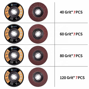 Stock local aux États-Unis, livraison gratuite, 28 disques à lamelles T27 de <span class=keywords><strong>4</strong></span>,5 pouces, grains 40-120, pour meuleuse d'angle, finition des surfaces métalliques - Product Image 3