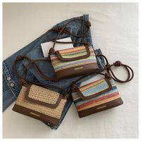 Sac Tendance 2025 Tissé Petit Sac Carré Femmes Nouveau Distinctif Belle Niche Sac De Plage Niche Unique Épaule Sac À Bandoulière