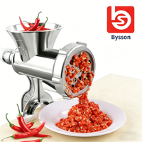 Hachoir à viande manuel en aluminium et poussoir à saucisses avec leviers de serrage pour usage domestique - pour viande et légumes