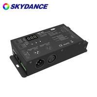 Controlador de Luces Skydance D4-XE DMX512/RDM, Entrada de 12-48 VCC, 32.5 A, Decodificador DMX512 de Voltaje Constante de 4 Canales con Pantalla Digital