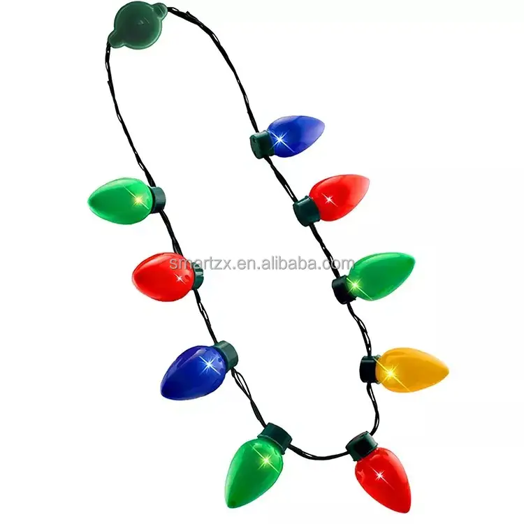 Novelty Led Lampu Natal Kalung Dekorasi Pesta Lampu Bohlam Natal Kalung Berkedip Kalung X-mas