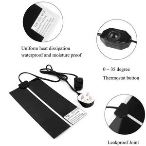 Tapis chauffant en PVC 20W pour petits animaux, reptiles, moderne, 42*28 cm, tapis chauffant carré, réglage de la température, 16.54*11.02 pouces, animal de compagnie en extérieur - Product Image 3