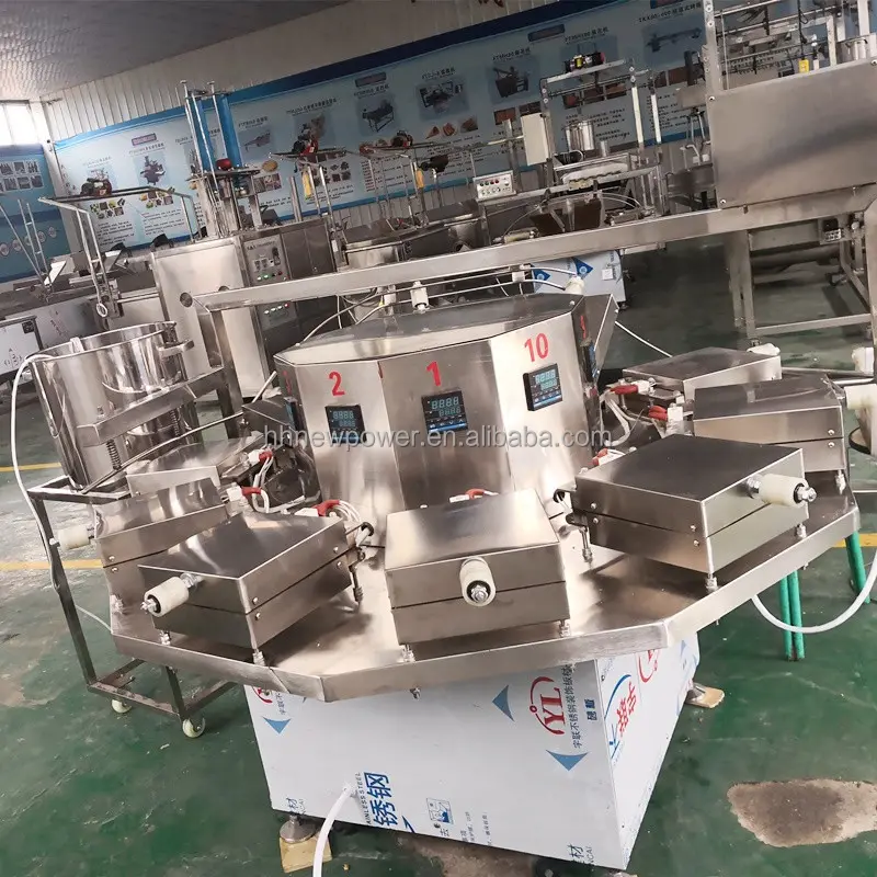 10heads Egg roll making machine automatic waffle cone maker making machine Small Stroopwafel Production Line