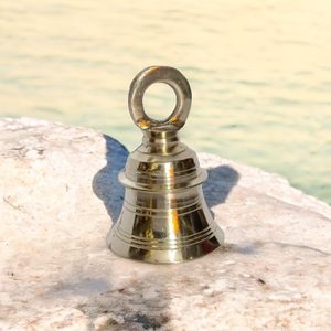 PARIJAT HANDICRAFT Engraved Brass Temple Bell Hanging Ghanti for Pooja Room and <b>Mandir</b> Home Decor Religious Brass Pooja Bell - Product Image 5