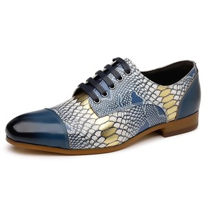 Chaussures habillées pour hommes en cuir véritable à bout pointu, lacets, imprimés animaliers, pour le bureau et la carrière, toutes saisons, tendance mode - Product Image 5