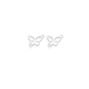 Trendy moda 925 ayar gümüş hollow kelebek Charm takı bağlayıcı seçim için daha fazla renk 10mm 1654094