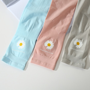 Manchons de compression en soie glacée à séchage rapide, imprimé marguerite, protection solaire, sublimation, collection été, vente chaude - Product Image 4