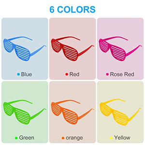 แว่นตาชัตเตอร์ Novelty Place สีนีออน แว่นตากรองแสงสีนีออน แว่นตาพลาสติกสีนีออนสำหรับเด็กและผู้ใหญ่ อุปกรณ์ประกอบปาร์ตี้ยุค 80 - Product Image 5
