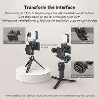 Support de téléphone universel en métal SMALLRIG avec adaptateur pour griffe porte-accessoire et articulations de réglage libre pour iPhone 16 15 et Samsung