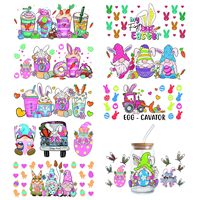 Autocollants UV prêts à l'emploi pour impression à froid, personnalisés et étanches, pour gobelets, mugs et tumblers en verre Libby de 16oz et 20oz, vente en gros