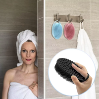 Éponge exfoliante en silicone personnalisable avec logo, alternative au loofah, brosse de bain douce à poils souples, séchage rapide, convient aux peaux sensibles