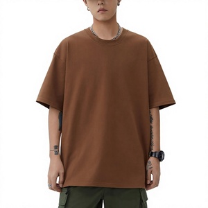 เสื้อยืดวินเทจแขนสั้นทรงโอเวอร์ไซส์ ผู้จัดจำหน่ายยอดนิยม เสื้อผู้ชายทรงหลวมเนื้อหนาสำหรับฤดูร้อน เสื้อทำงานคุณภาพสูงทรงหลวมใส่ทำงานได้ - Product Image 1