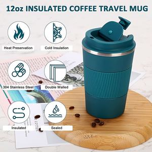 Stainless Steel Vacuum Tumbler 500ml Spill Proof Thermal Insulated <b>Coffee</b> Mug for Travel with Silicone Sleeve - Product Image 2