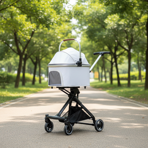 Promotion : Poussette pour <span class=keywords><strong>chien</strong></span> de voyage d'extérieur Mamago S700 en tissu Oxford gris, chariot portable 4 roues en alliage d'aluminium, séparable, direct usine - Product Image 1