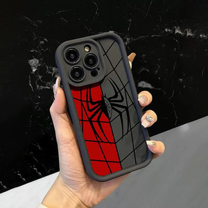 Cover per iPhone 17 <span class=keywords><strong>Ait</strong></span> 16 Plus 15 Pro Max 14 13 12 11 in Silicone con Logo Personalizzato Ragno Nero Rosso - Product Image 5