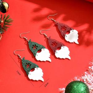 Lxalry hecho a mano acrílico festivo prisma pendientes ganchos de hierro Navidad sostenible Glam fiesta brillo perfecto regalo de Navidad - Product Image 4