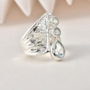 Anillo Tradicional Moku Jewellery con Múltiples Piedras Preciosas, Amatista Marquesa, Citrino, Granate, Anillo de Diseño Hecho a Mano para Mujer - Product Image 6