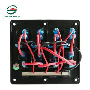 RV 8 Gang Waterproof Marine Rocker Toggle Switch Panel With Circuit Breaker For Marine Boat Caravan