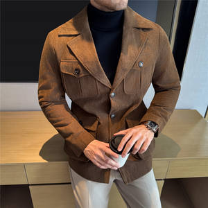 Abrigo Steampunk de Pana para <span class=keywords><strong>Hombre</strong></span>, de Longitud Media, Tejido Grueso, Elegante y Moderno, con Cuatro Bolsillos, para Caza y Negocios - Product Image 2