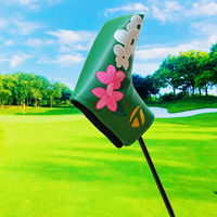 Housse de tête de club de golf style Masters en cuir PU de haute qualité à motif floral pour Driver, Fairway, Hybride, Putter – Vente en gros