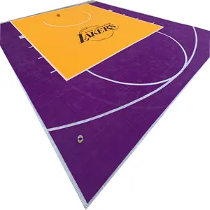 rutschfester, tragbarer kunststoff-sportboden für den außenbereich, ineinandergreifender synthetischer basketballplatz, multifunktionaler sportboden