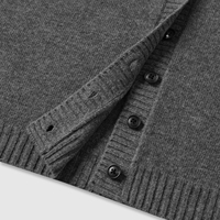 Maßgefertigte 100% Wolle Klassische Einfarbige Gestrickte Schlichte Langarm Dicke Wollstrickjacke Damenkleidung
