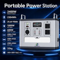 Station d'alimentation portable PEP-SD2400A 2400W 2304Wh LiFePO4 avec chargeur solaire MPPT, stockage d'énergie, onde sinusoïdale pure pour maison, camping-car et camping