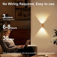 Lampes murales LED avec détecteur de mouvement, sans fil, magnétiques, lampes de chevet, rechargeables par USB, lumières décoratives intelligentes pour la maison