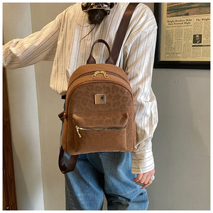 Hot Selling 2026 New Classic Leopard Print Nylon Waterproof Zipper Fashion <b>Backpack</b> Women Large Capacity Outing Travel Versatile - Product Image 6