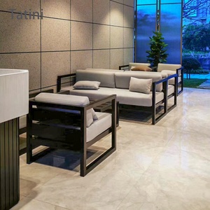 Moderna Nero single-strato di Alluminio Divano Salotto di <span class=keywords><strong>Design</strong></span> Cortile Metallo Divano per esterni mobili di lusso mobili da giardino - Product Image 4