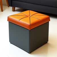 B2 Bailey Pouf Antique Style Européen Tissu Banc Tabouret Drapeau Sac Plateau En Cuir Boucle Chaise avec Ottoman Moderne