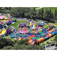 Parc d'attractions gonflable commercial château enfants videur gonflable extérieur jeux de Sport parcours d'obstacles terrains de jeux parc à thème