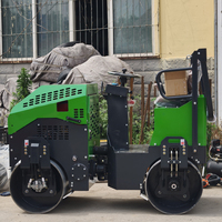 Compacteur routier à double tambour de 1,5 tonne de haute qualité, diesel, pour asphalte, béton, terre, machines de construction CE