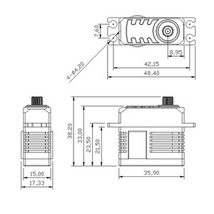 Kingmax S30m-Motor sin núcleo de 50g, 30kg.cm, cascos y estructura de aluminio Cnc completo, engranajes de acero Digital, Mini servos para piezas de drones - Product Image 3