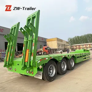 ZW 그룹 3 축 30 톤 구즈넥 세미 트럭 로우 베드 세미 트레일러 로우 보이 트레일러 판매