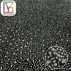 High Quality Popular <strong>Stretchable</strong> Stretchy Mesh Crystal <strong>Lace</strong> <strong>Fabric</strong> Luxury Bridal <strong>Lace</strong> Rhinestone Net <strong>Fabric</strong> for Evening Dresses - Product Image 2