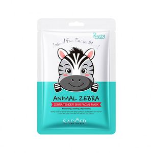 Mascarilla Facial Rejuvenecedora con Patrón de Animales de Dibujos Animados de Zebra SADOER de Marca Privada, 25 ml, Hidratante para Todo Tipo de Piel - Product Image 1