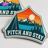 Stiker Vinyl PVC Custom Die Cut untuk Petualangan Luar Ruangan, Tahan Air dan Tahan UV, Cocok untuk Botol Air, Laptop, Mobil