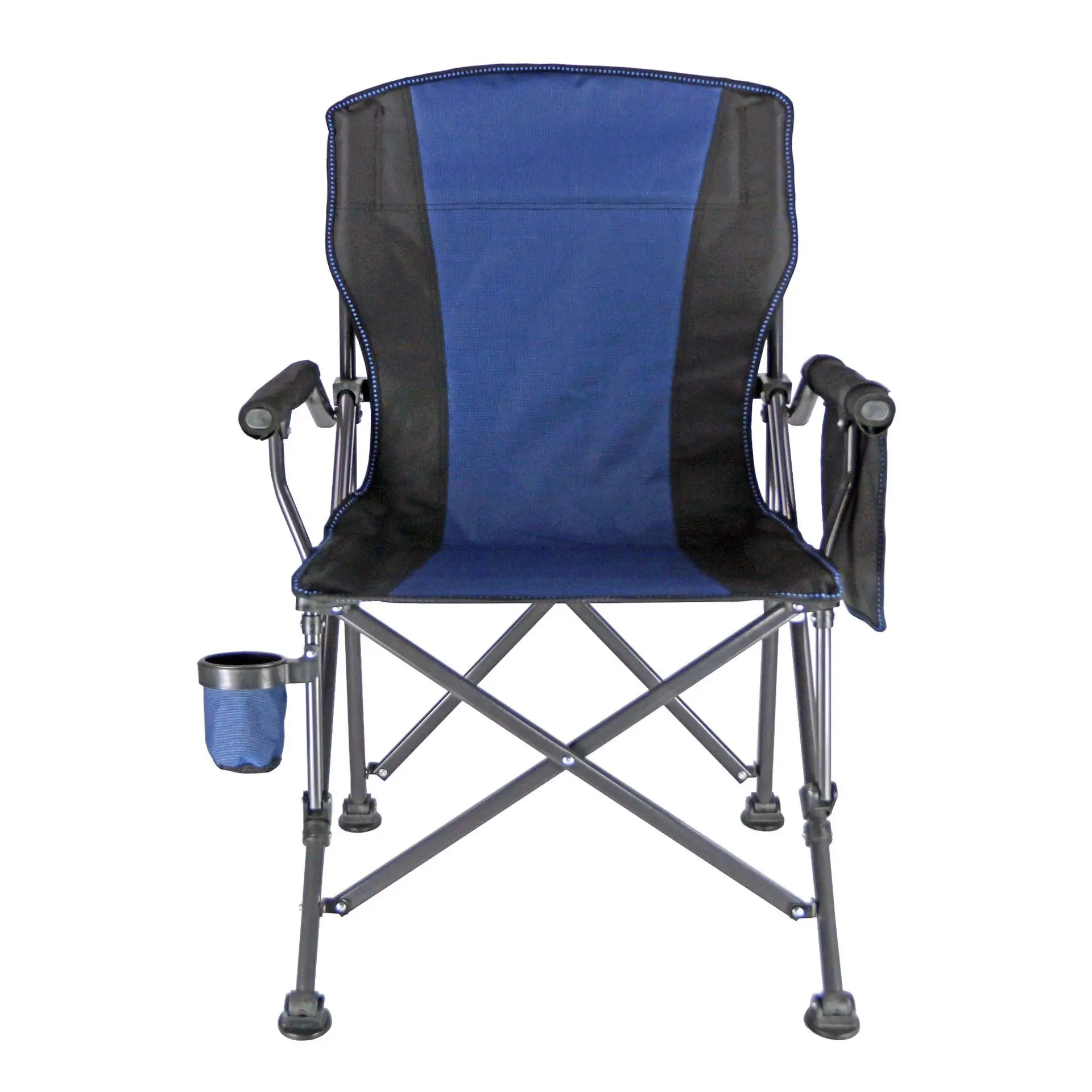 Chaise portative de Camping Pliante pour la Plage en Plein air DQCHAIR Chaises inclinables de Patio avec Coussins pour Personnes Lourdes Support 200kg Noir 