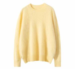 2025 Новое поступление оверсайз кашемировый свитер ручной работы вязаный пуловер однотонный кашемировый свитер для женщин - Product Image 1