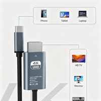 Cable USB C a HDTV 4K 60Hz, Adaptador de Duplicación USB C a HDTV para Computadoras Portátiles, Teléfonos, Conexión a TV, Monitor, Proyector